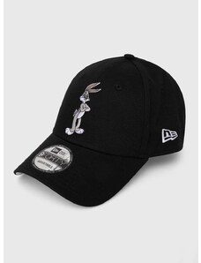 Bombažna bejzbolska kapa New Era črna barva, BUGS BUNNY
