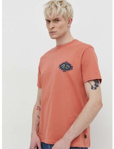 Bombažna kratka majica Billabong moški, oranžna barva