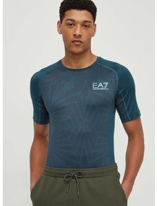 Kratka majica EA7 Emporio Armani moški, zelena barva