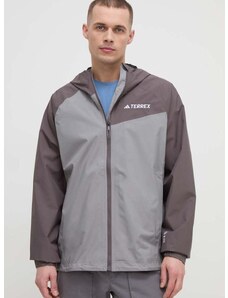 Vodoodporna jakna adidas TERREX Multi moška, siva barva