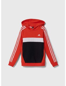 Otroški pulover adidas rdeča barva, s kapuco