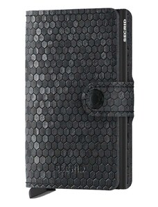 Usnjena denarnica Secrid Miniwallet Hexagon Black črna barva