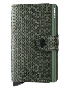 Usnjena denarnica Secrid Miniwallet Hexagon Green zelena barva
