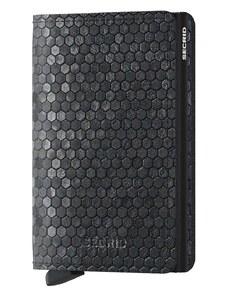 Usnjena denarnica Secrid Slimwallet Hexagon Black črna barva