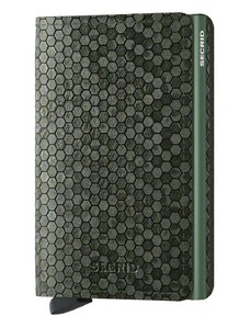 Usnjena denarnica Secrid Slimwallet Hexagon Green zelena barva