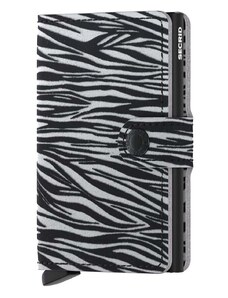 Usnjena denarnica Secrid Miniwallet Zebra Light Grey siva barva