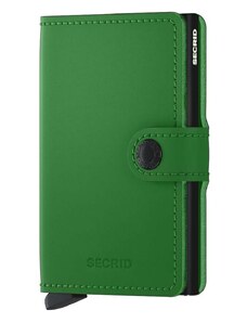 Usnjena denarnica Secrid Miniwallet Matte Bright Green zelena barva