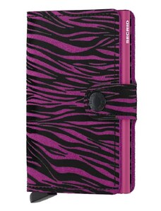 Usnjena denarnica Secrid Miniwallet Zebra Fuchsia roza barva