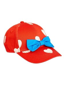 Otroška bombažna bejzbolska kapa Mini Rodini rdeča barva