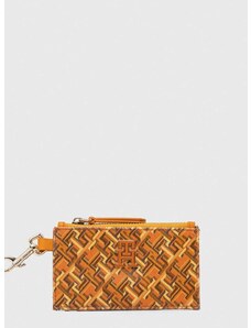 Usnjena denarnica Tommy Hilfiger ženski, oranžna barva