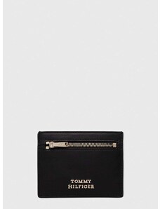 Usnjena denarnica Tommy Hilfiger ženski, črna barva
