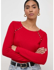 Majica z dolgimi rokavi Morgan ženski, rdeča barva