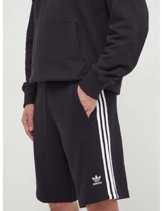 Bombažne kratke hlače adidas Originals Adicolor 3-Stripes črna barva, IU2337