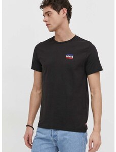 Bombažna kratka majica Levi's 2-pack moški, črna barva