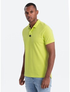 Ombre Clothing Izrazita polo majica v barvi limete V8 S1745