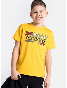 Otroška bombažna kratka majica Coccodrillo rumena barva