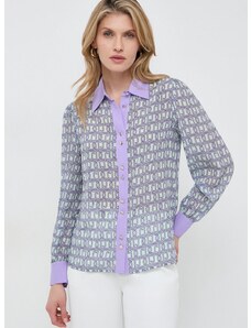 Svilena srajca Liu Jo vijolična barva