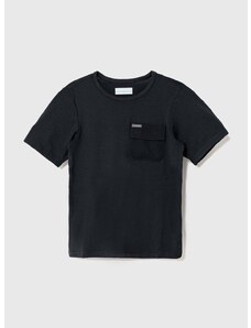Otroška kratka majica Columbia Washed Out Utility črna barva