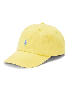 Otroška bombažna bejzbolska kapa Polo Ralph Lauren rumena barva
