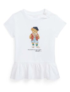 Otroška bombažna majica Polo Ralph Lauren bela barva