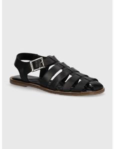 Usnjeni sandali Barbour Macy ženski, črna barva, LFO0683BK12