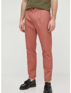 Bombažne hlače Sisley roza barva