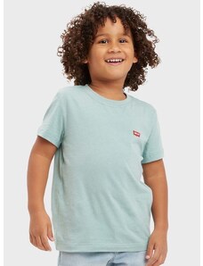 Otroška bombažna kratka majica Levi's turkizna barva