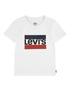 Otroška bombažna kratka majica Levi's bela barva