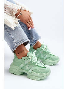Kesi Women's sneakers with a chunky sole, green Windamella