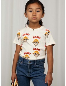 Otroška bombažna kratka majica Mini Rodini bela barva