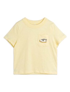 Otroška bombažna kratka majica Mini Rodini rumena barva