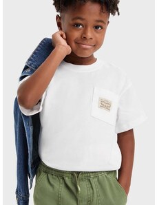 Otroška kratka majica Levi's bela barva