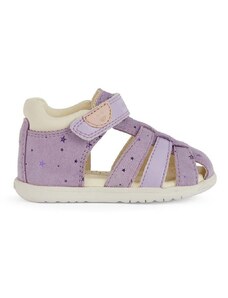 Otroški usnjeni sandali Geox SANDAL MACCHIA vijolična barva
