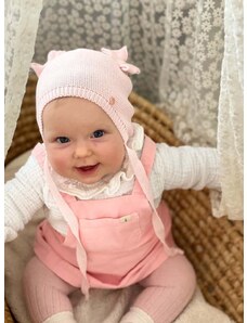 Bombažna kapa za dojenčka Jamiks AKAB roza barva