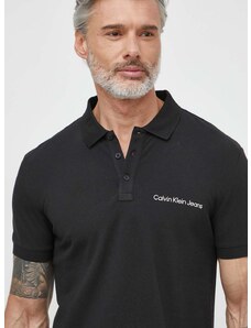 Polo Calvin Klein Jeans moški, črna barva