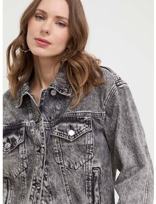 Jeans jakna Guess ženska, siva barva