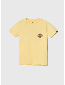 Otroška bombažna kratka majica Quiksilver RAINMAKERYTH rumena barva