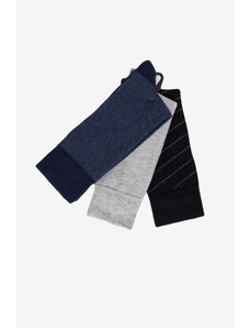 AC&Co / Altınyıldız Classics Men's Black-Grey Patterned 3-pack Socket Socks