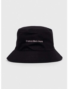 Bombažni klobuk Calvin Klein Jeans črna barva