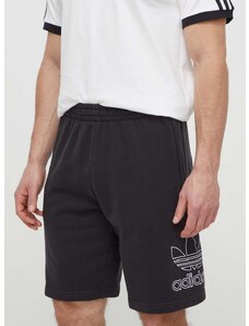 Bombažne kratke hlače adidas Originals Adicolor Outline Trefoil črna barva, IU2370