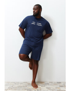 Moški komplet pižame Trendyol TMNSS23PT00013/Navy blue