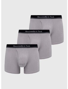 Boksarice Abercrombie & Fitch 3-pack moški, siva barva