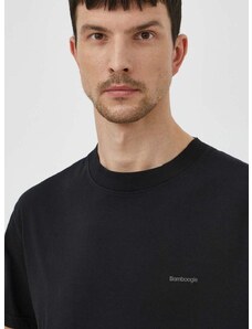 Bombažna kratka majica Bomboogie moški, črna barva
