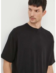 Majica iz mešanice svile Calvin Klein črna barva