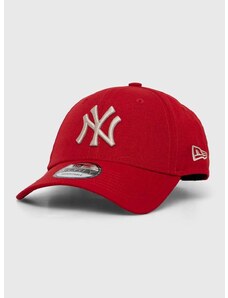 Kapa s šiltom New Era rdeča barva, NEW YORK YANKEES