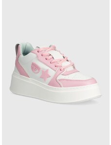 Usnjene superge Chiara Ferragni Sneakers School roza barva, CF3217_012