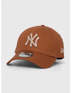 Bombažna bejzbolska kapa New Era rjava barva, NEW YORK YANKEES