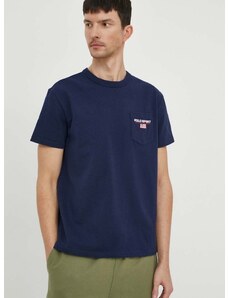Bombažna kratka majica Polo Ralph Lauren moški, mornarsko modra barva