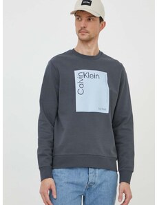 Bombažen pulover Calvin Klein moška, siva barva