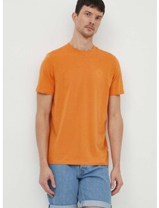 Bombažna kratka majica Lindbergh moški, oranžna barva